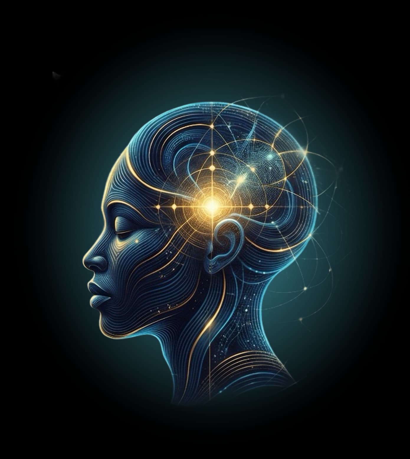 Illuminated figure representing inner intelligence